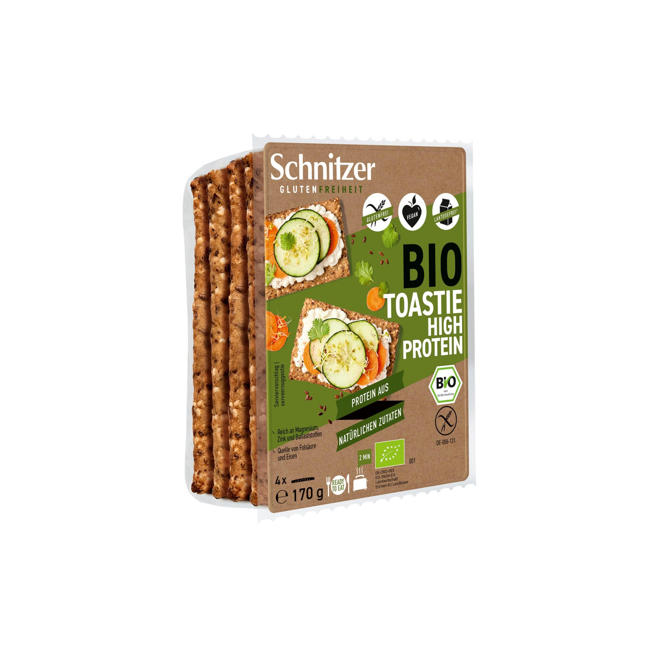 Schnitzer Chléb toastový BIO s vysokým obsahem bílkovin bezlepkový 170 g