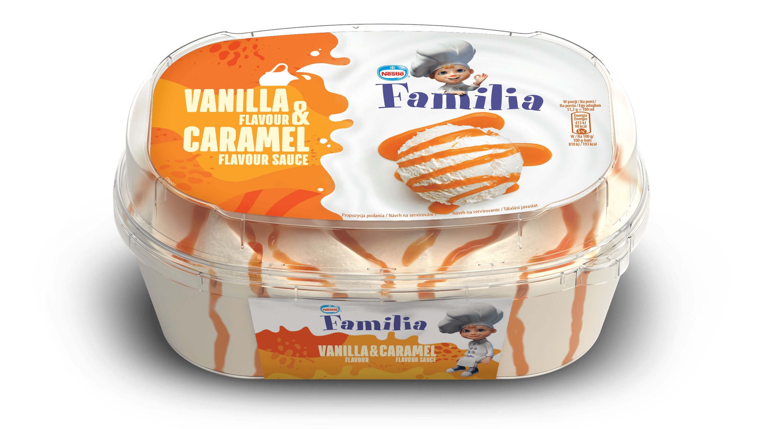 Nestlé Familia Vanilka zmrzlina s karamelovou polevou 900ml