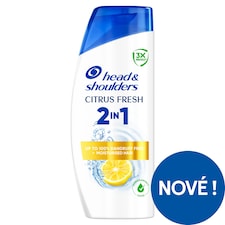 Head & Shoulders Šampon a Kondicionér Proti Lupům Citrus Fresh 2v1, 400 ml. Vlasy Bez Lupů