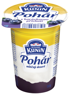 Mlékárna Kunín Pohár mléčný dezert s borůvkovou příchutí
