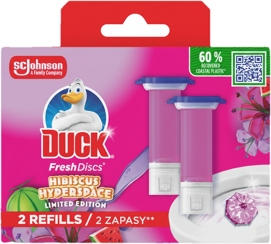 Duck Fresh Discs Hibiscus Hyperspace WC čistič, náplň 2×36 ml