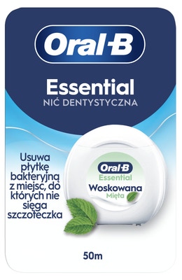 Oral-B Dentální nit Essential Mint, 50 m (voskovaná)