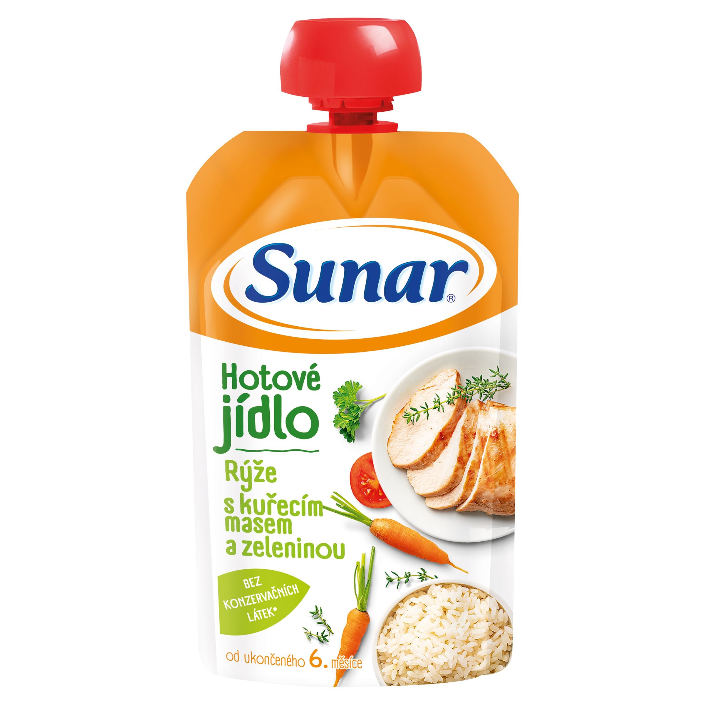 Sunar Příkrm rýže s kuřecím masem a zeleninou 6m+ 120 g