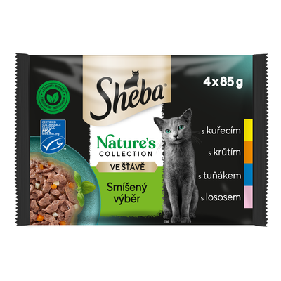 Sheba Nature's collection kapsičky smíšený výběr ve šťávě pro dospělé kočky