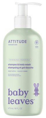 Attitude Baby Leaves 2v1 Dětské tělové mýdlo a šampon  s vůní sladkého jablka