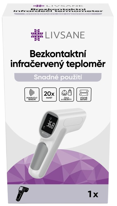 LIVSANE Bezkontaktní infračervený teploměr 1ks