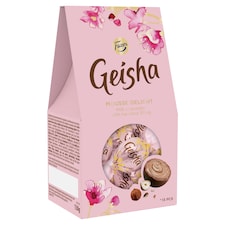 Fazer Geisha Mléčné čokoládové bonbony s náplní z lískových oříšků a nugátu 130g