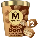 Magnum Bonbon Gold Caramel Billionaire Mražená zmrzlinová pochoutka 12 × 17 ml (204 ml)