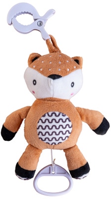 Teddies Srneček babyted natahovací hrací strojek plyš, 30 cm, závěs na postýlku