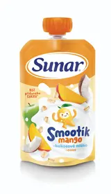 Sunar Smootík dětská kapsička mango, kokosové mléko, ovesné vločky 12m+, 120 g