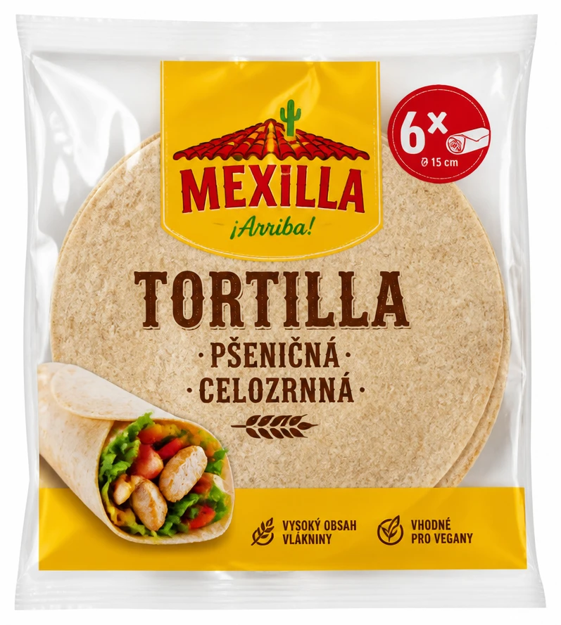 Tortilla Mexilla pšeničná celozrnná