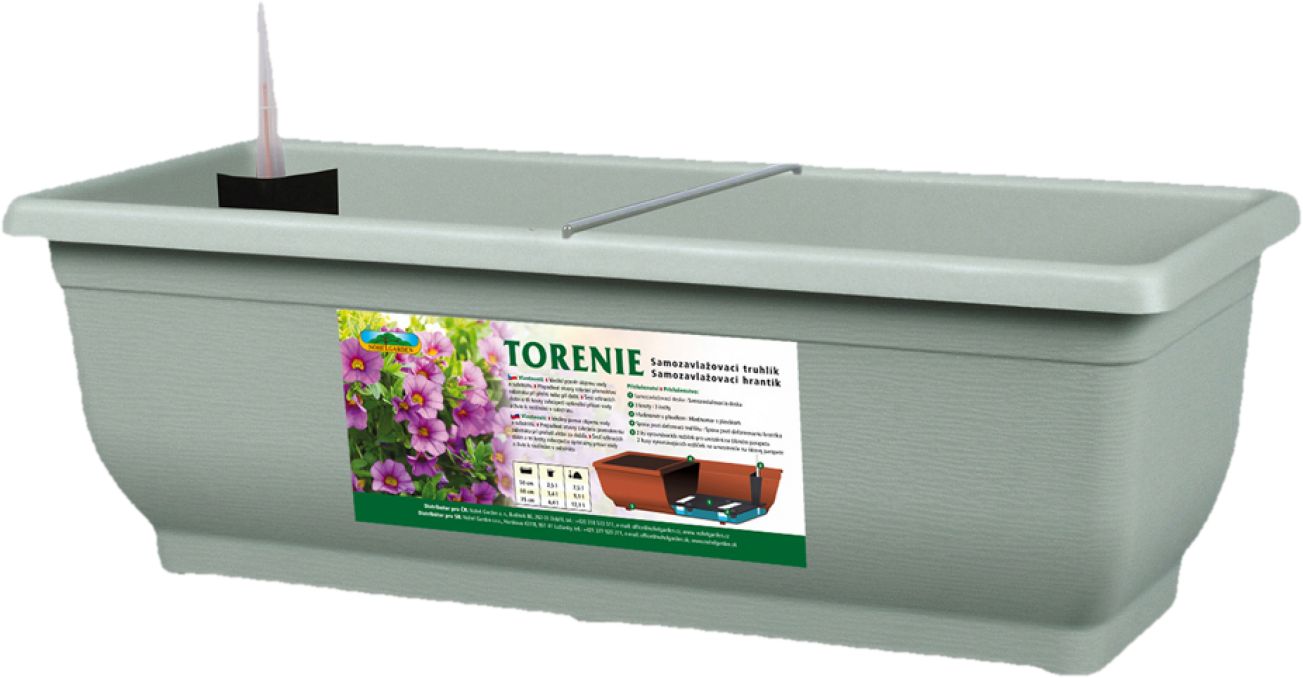 Truhlík TORENIE MODERN samozavlažovací plastový matný 50cm