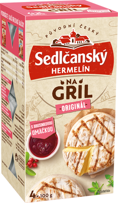Sedlčanský Hermelín na gril originál s brusinkovou omáčkou (4x100g)