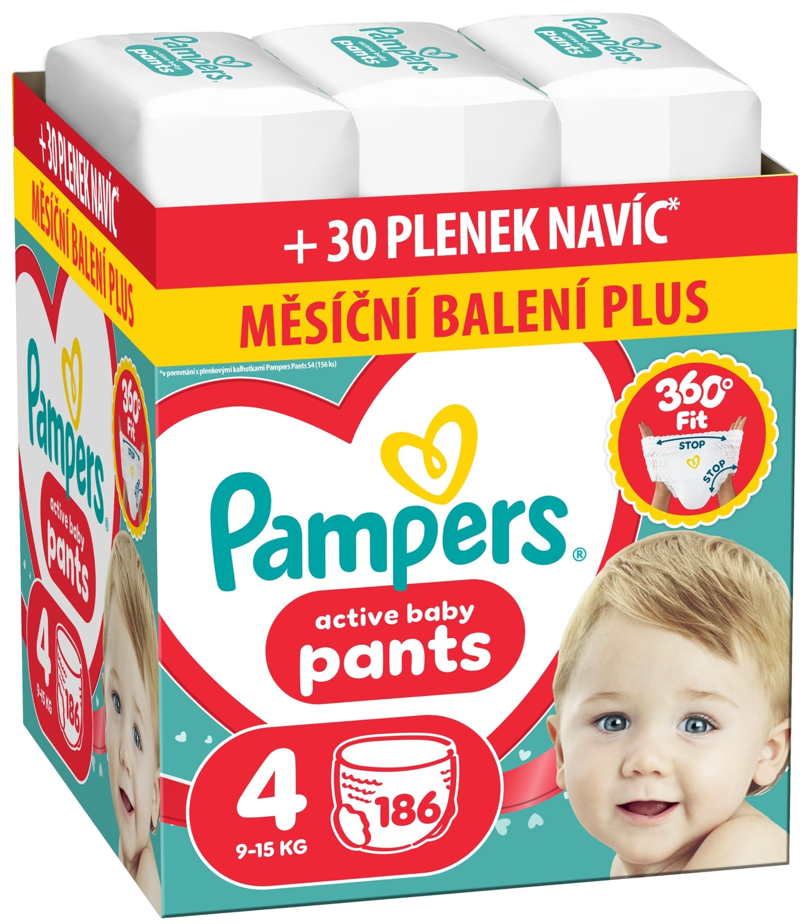 Pampers Active Baby plenkové kalhotky 4 (9–15 kg)