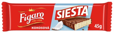 Figaro Siesta oplatka v mléčné čokoládě s náplní s kokosovou příchutí