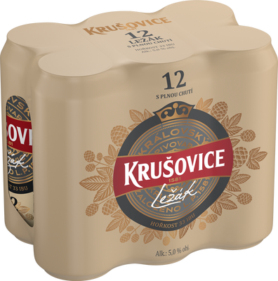Krušovice Královský ležák 12, světlý, plech multipack 6x500 ml