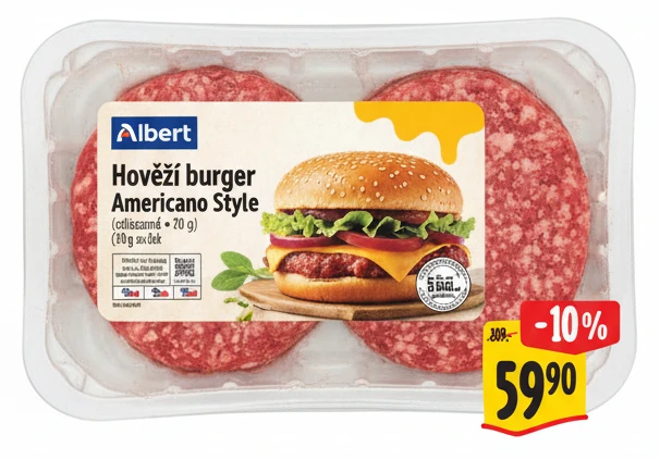 Albert Hovězí burger Americano Style