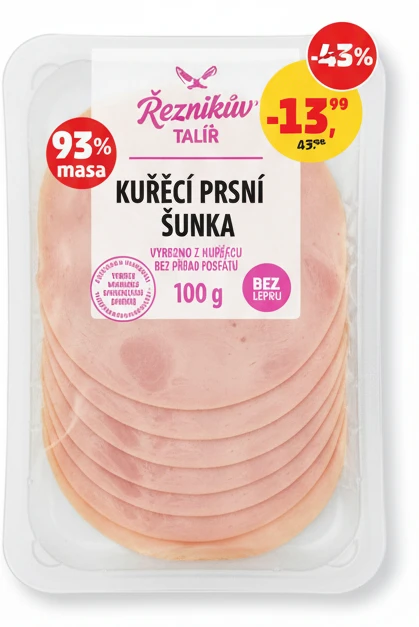 Kuřecí prsní šunka Řezníkův talíř