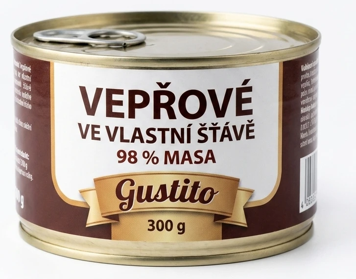 Vepřové ve vlastní šťávě 98% masa Gustito