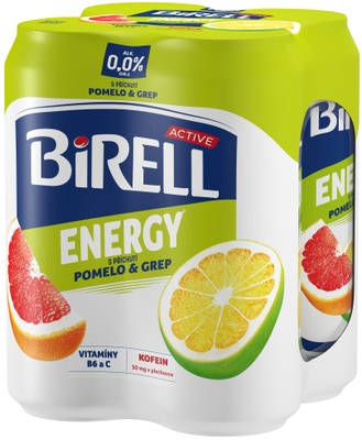 Birell  0.0 Energy Pomelo & Grep nealkoholické pivo s kofeinem 4x0,33l