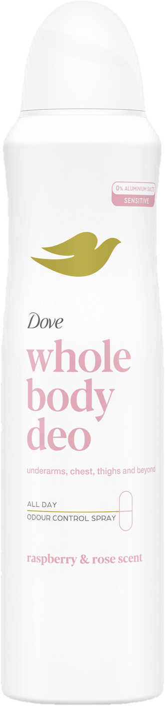 Dove Malina & Růže deodorant sprej na celé tělo