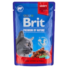 Brit Premium by Nature S hovězím a hráškem v omáčce 100g
