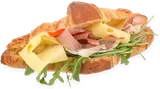 Čerstvě nakrájeno Croissant s prošutem