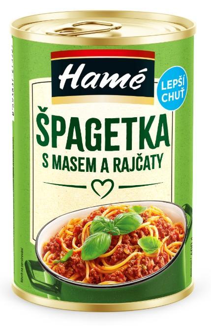 Hamé Špagetka s masem a rajčaty