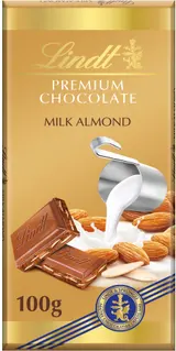 Lindt Čokoláda Gold Tablet Premium Mléčná s mandlemi
