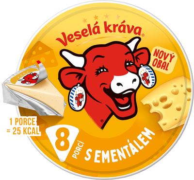 Veselá Kráva Tavený sýr s ementálem (8 ks)