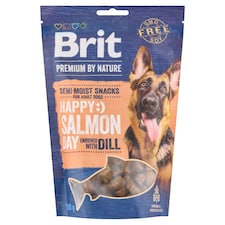 Brit Premium by Nature Poloměkký pamlsek pro psy losos obohaceno o kopr 180g