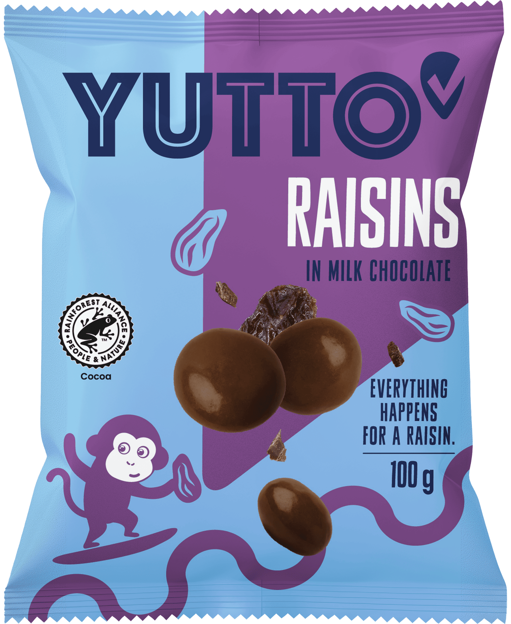 Yutto Rozinky v mléčné čokoládě