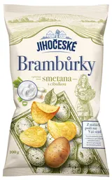 Jihočeské Brambůrky s příchutí smetana s cibulkou