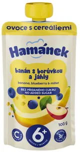Hamánek Banán s borůvkou a jáhly ovocná kapsička