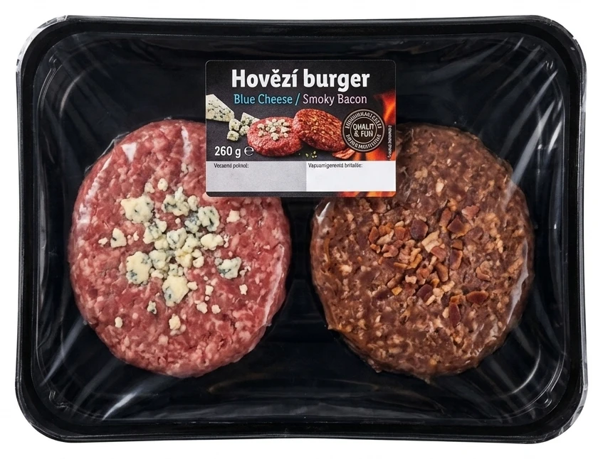 Hovězí burger Blue Cheese / Smoky Bacon