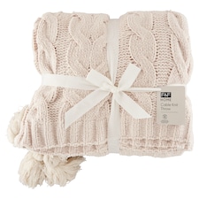 F&F Home Cable Knit Cream deka 130 x 180 cm