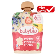Babybio Bio pyré jablko borůvky jahody 90g