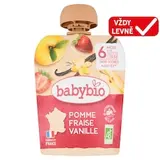 Babybio Bio pyré jablko jahoda vanilka 90g