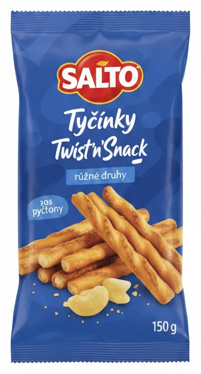 Tyčinky Twist'n'Snack Salto různé druhy