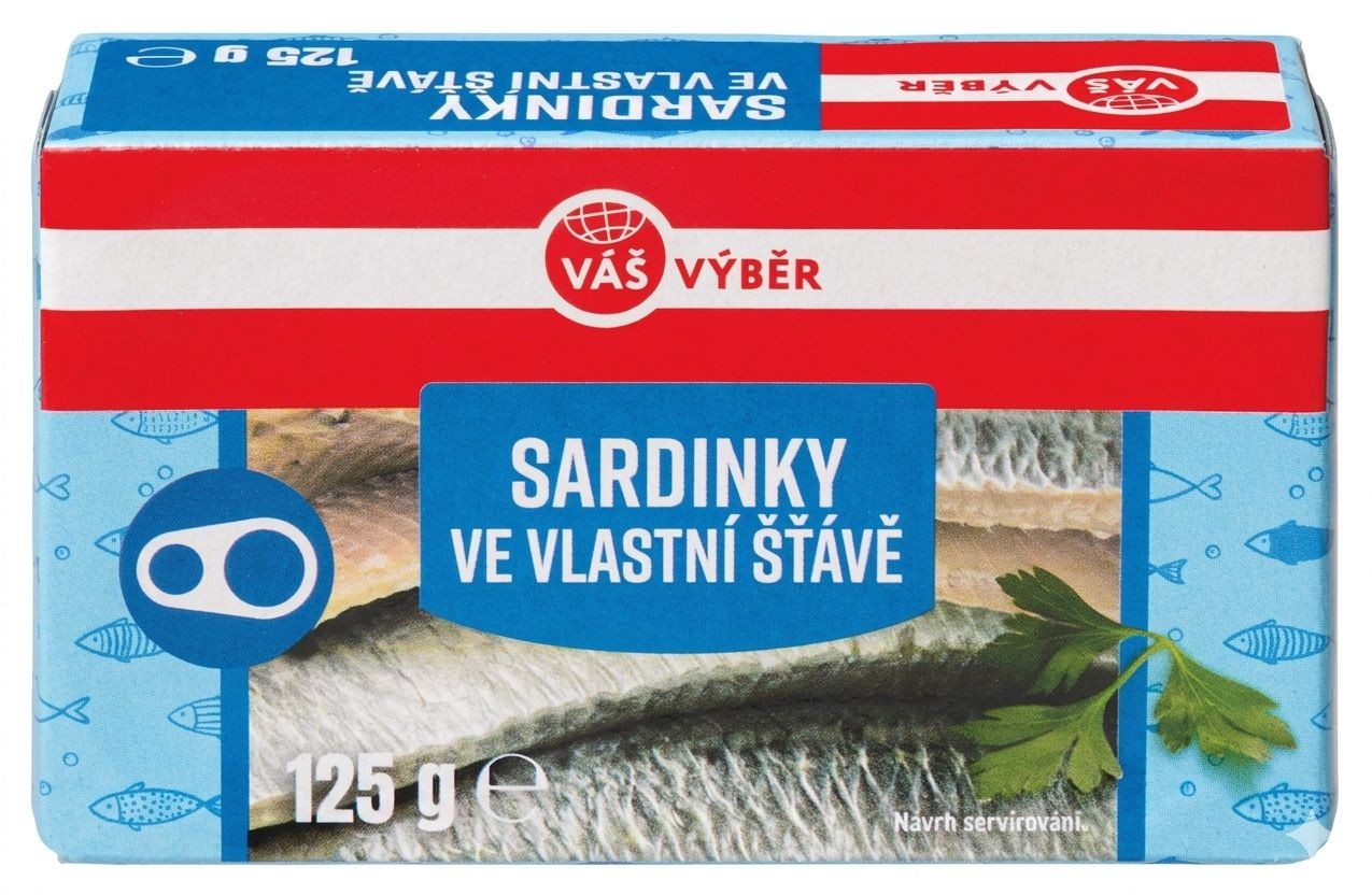 Váš Výběr Sardinky ve vlastní šťávě 125g