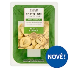 Tortelloni nesušené vaječné těstoviny plněné sýrem ricotta a špenátem 250g