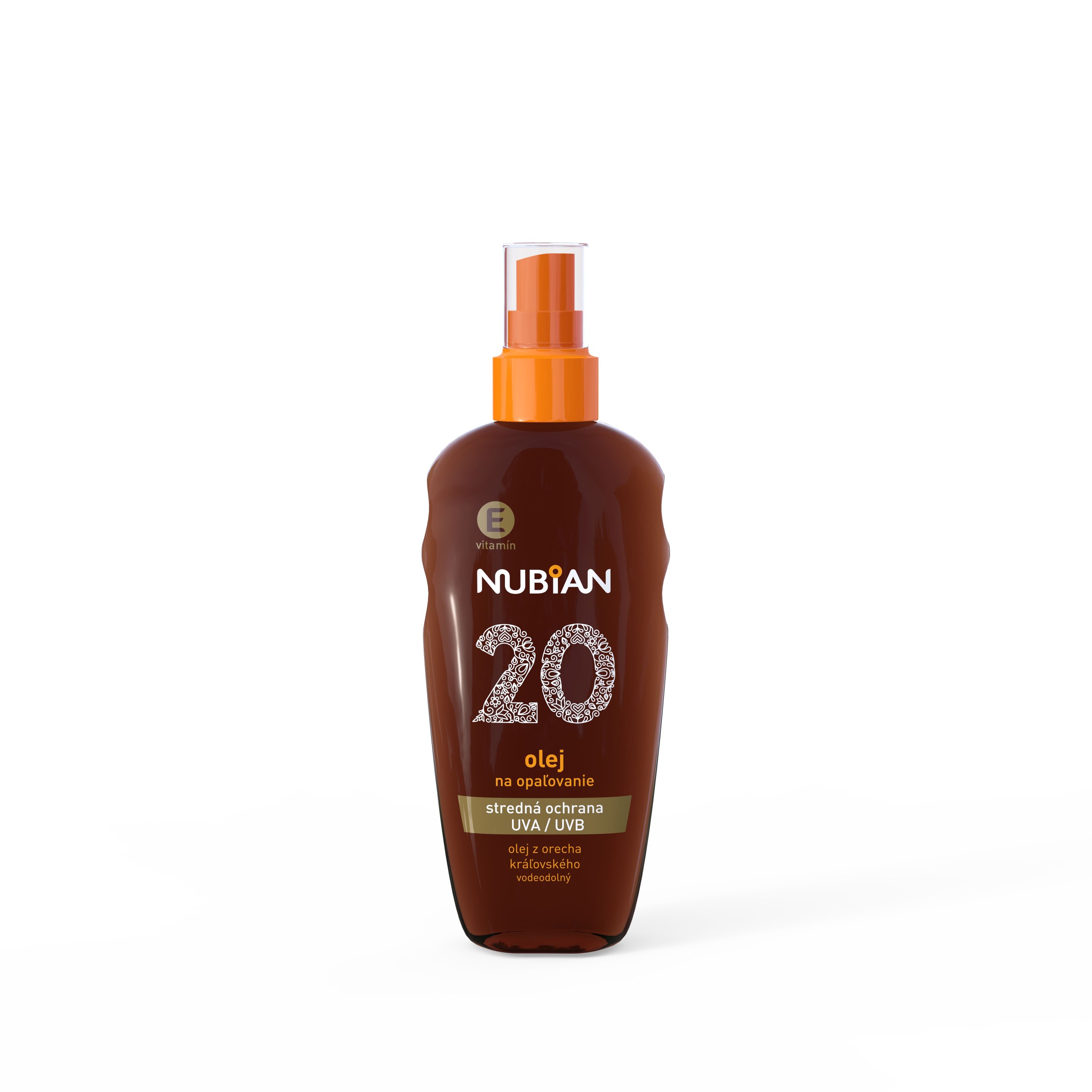 Nubian voděodolný olej na opalování SPF 20 200 ml