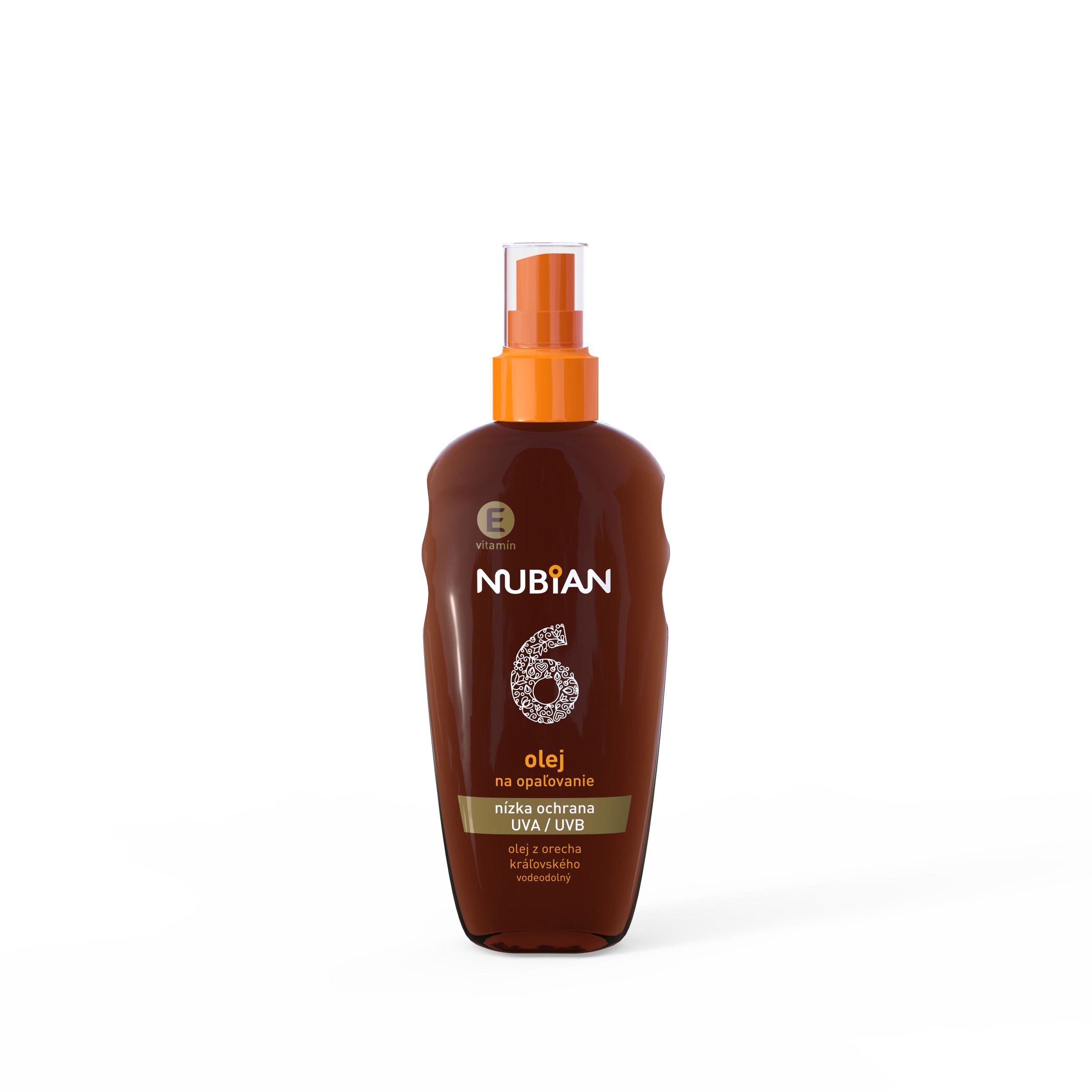 Nubian Voděodolný olej na opalování SPF 6 200 ml