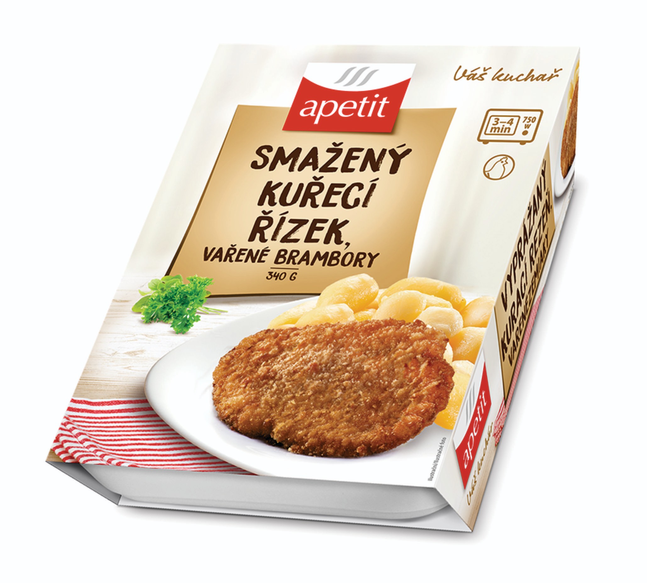 Apetit Smažený kuřecí řízek, bramborová kaše 340g
