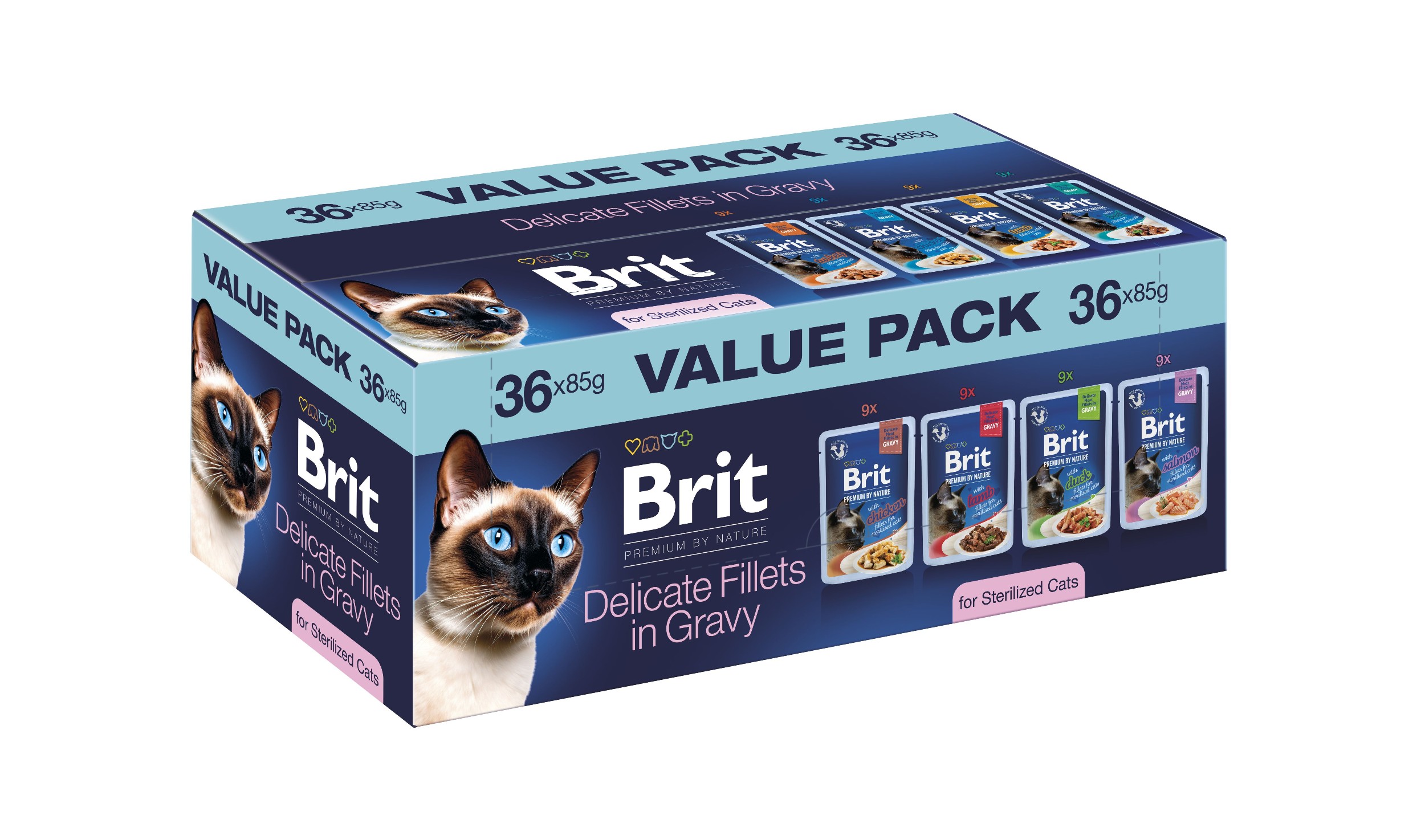 Brit Premium by Nature kapsičky pro kočku Sterilized ve šťávě 36x85g