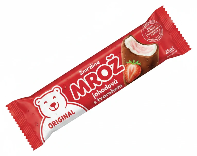 MROŽ Zmrzlina jahodová s tvarohem