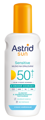 Astrid SUN Mléko na opalování Sensitive sprej SPF 50+