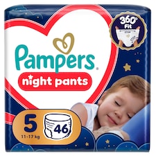 Plenkové Kalhotky Pampers Pants Night Velikost 5, 46 Kusů, 11kg-17kg