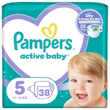 Pampers Active Baby, Velikost 5, 38 Plenky, 11kg-16kg