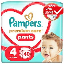 Plenkové Kalhotky Pampers Premium Care Pants Velikost 4, 40 ks, 9kg-15kg
